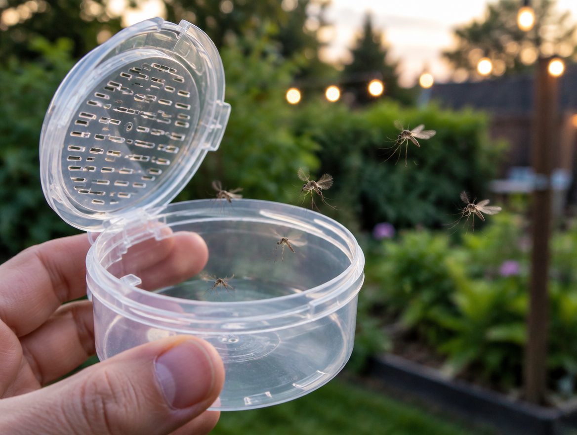 Opening a release plate in a backyard garden